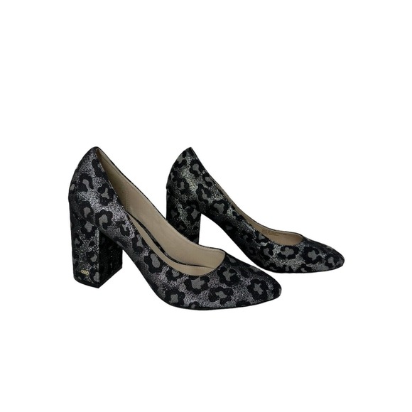 Cole Haan Alanna Brocade Block Heel Pump Black Silver Size 8 8B MSRP $250 Shoes